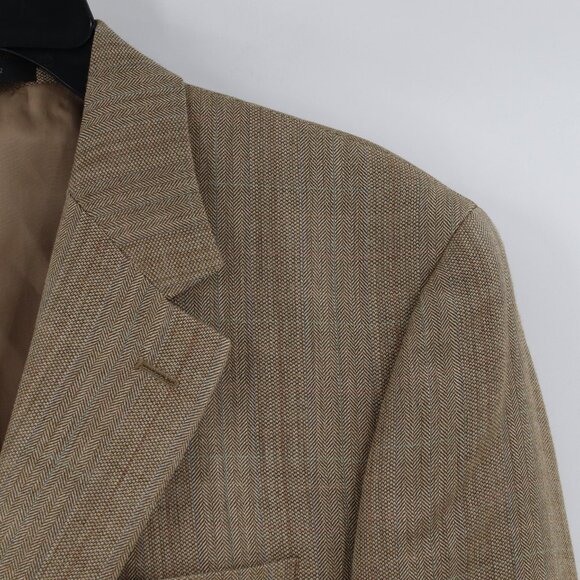 Lauren ralph Lauren sport coat men's 40R Silk wool windowpane herringbone plaid - Picture 3 of 13